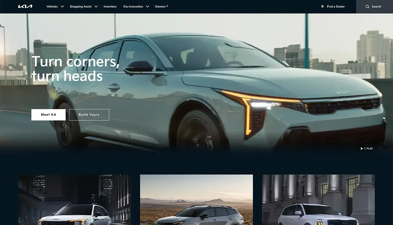 Best Automotive Website #4 Kia